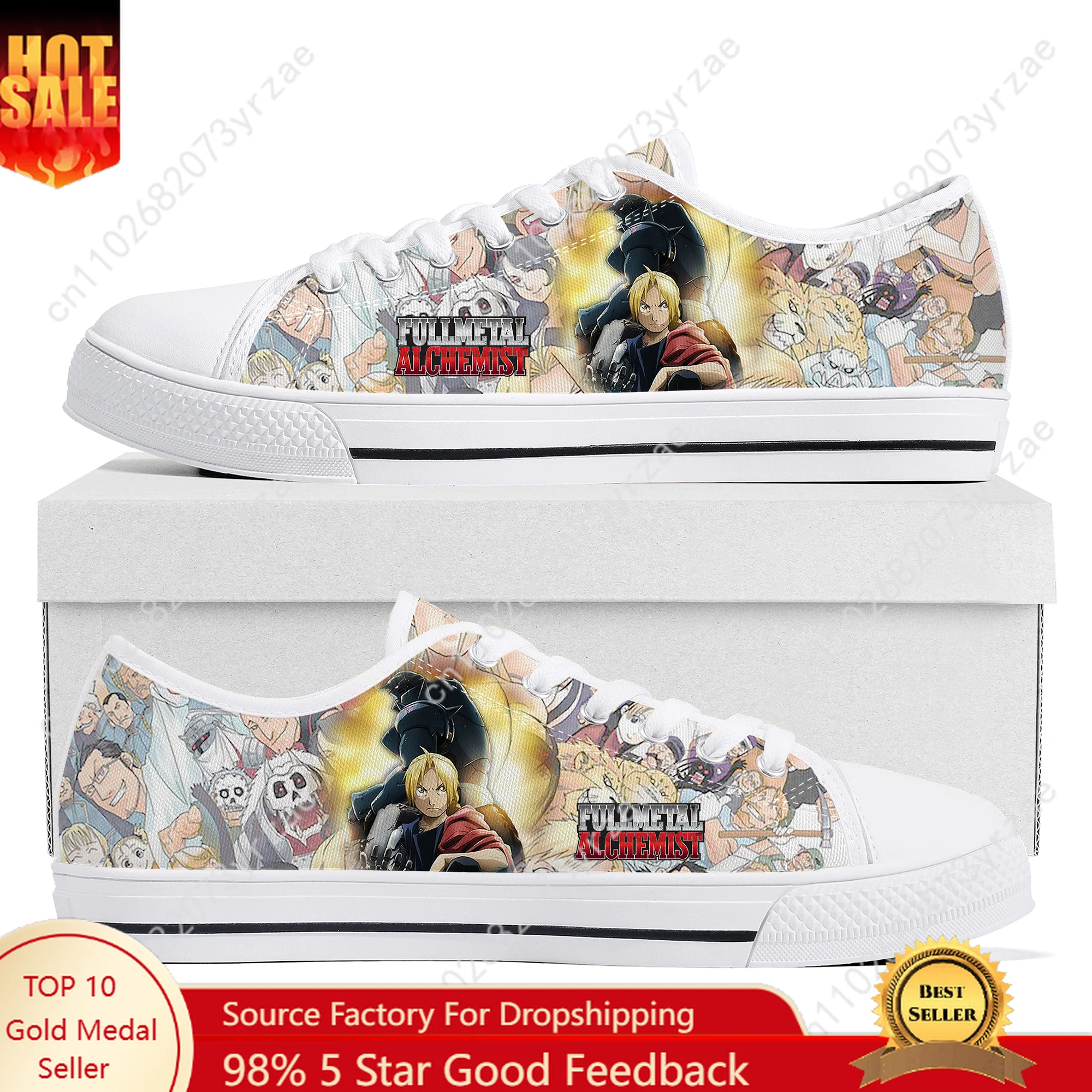 

Fullmetal Alchemist Low Top High Quality Sneakers Mens Womens Teenager Canvas Sneaker Casual Shoes Fashion Patterns Custom Shoes