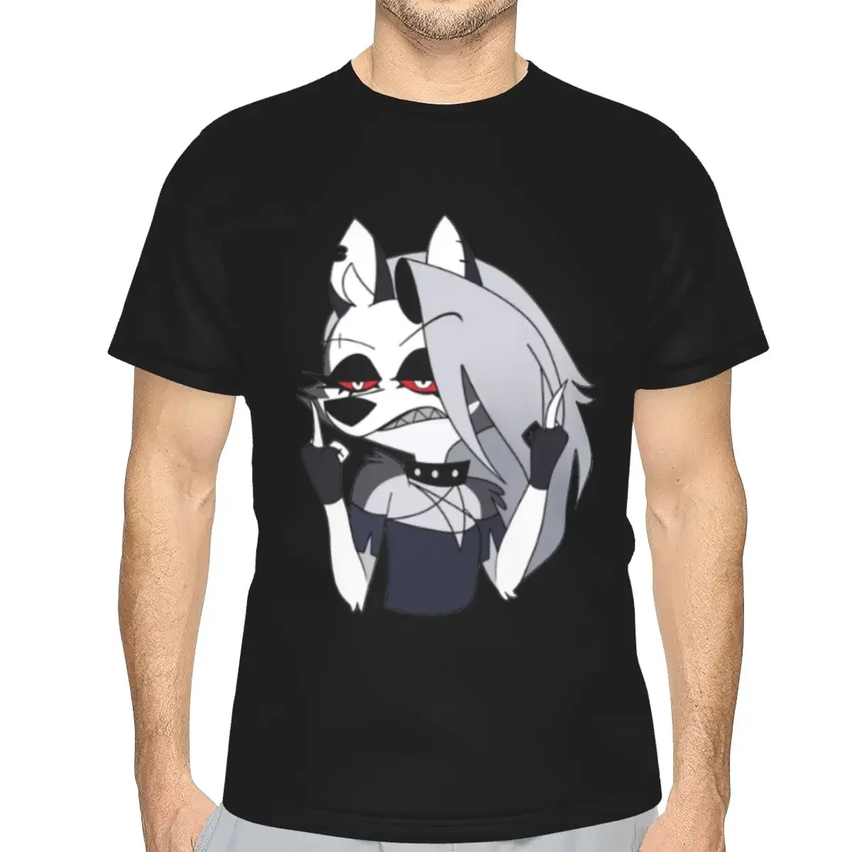 polyester Helluva Boss Loona T-Shirt Men's Fashion T Shirt Men Round Neck Summer Shirts Tops