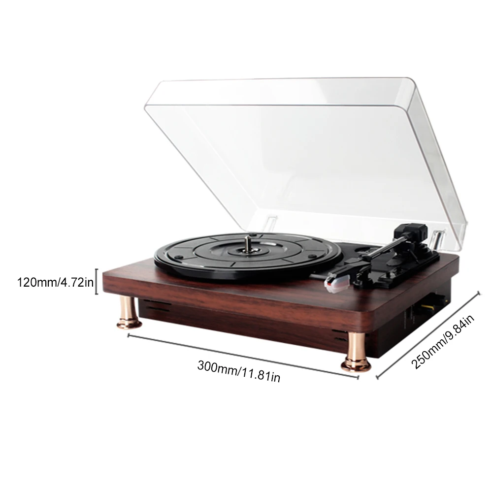 Retro Bluetooth zaznamenat hráč gramofony pro vinyle anály, 3-speed vinyle zaznamenat hráč s 2 stereo reproduktorů hifi RVA vyndat, EU