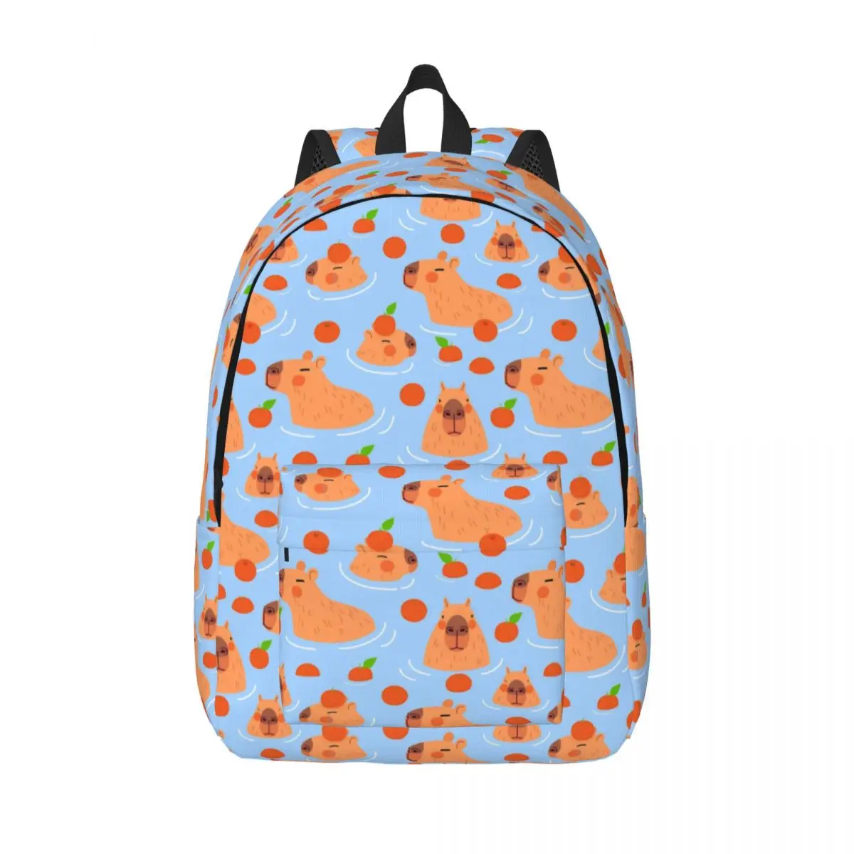 Kawaii Capybara Animal Orange Cartoon Casual Backpack Outdoor High School Business Daypack for Men Women College Shoulder Bag