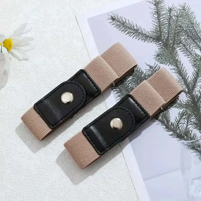 2 sztuk/zestaw bez klamry elastyczny pasek dla kobiet mężczyzn unisex rozciągliwy pasek do spodni dżinsy codzienna klamra darmowa regulowany niewidoczny pasek