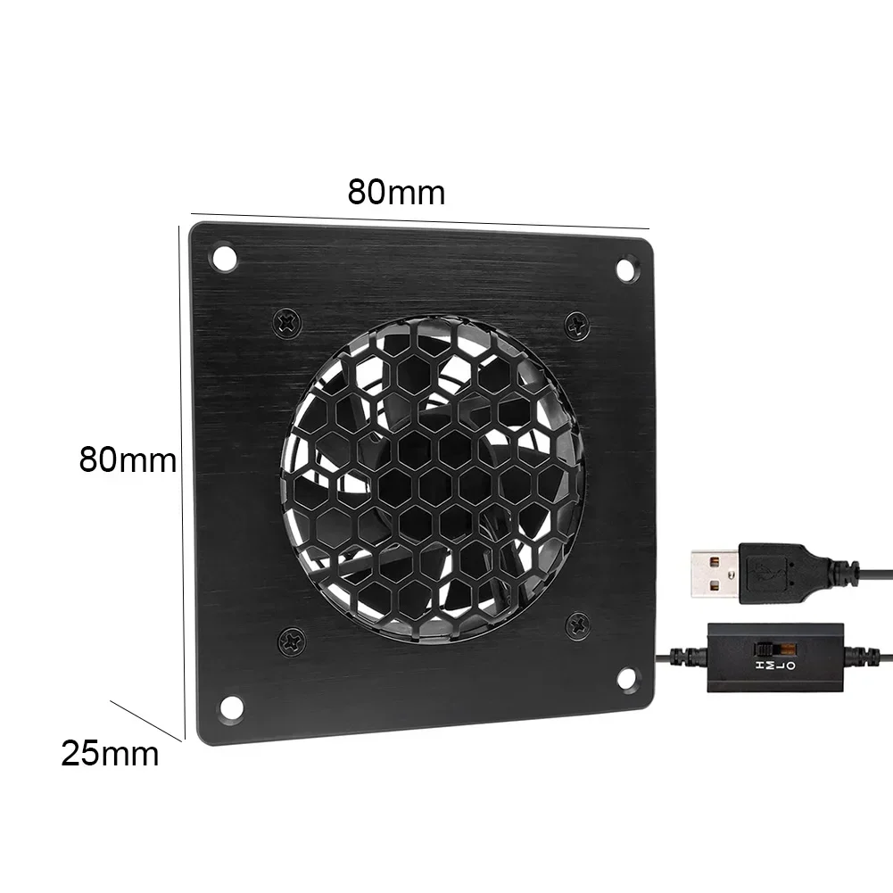 80mmUSB Fan With Temperature Control And Multiple Speeds For Router Cabinet 3-Speed 6-Speedand 10-Speed For Ventilation Cooling