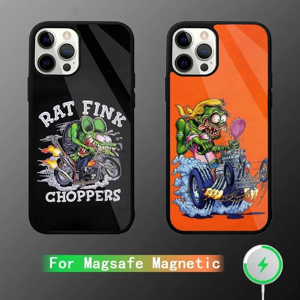 

T-Tales Of The Rat Fink Phone Case For iPhone 16,15,14,13,12,11,Pro,Max,Plus,Mini,SE New Magsafe Magnetic Wireless Charging