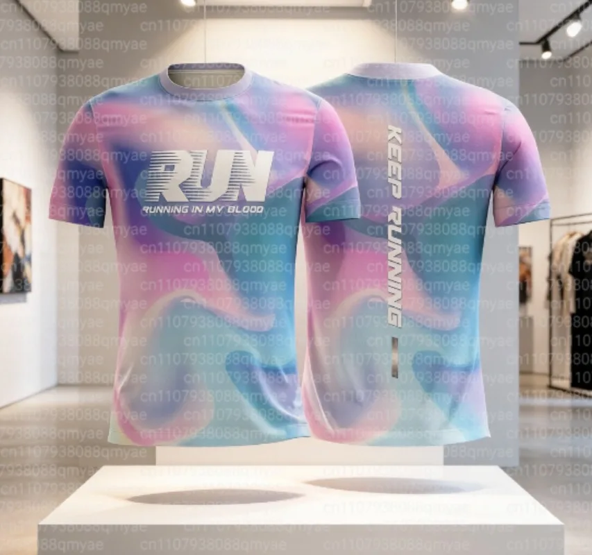 Simple Fashion Run Letters T Shirts Fashion Trend Outdoor Running 3D Printed Unisex T-shirts Loose Quick Dry Tees FamilyMatching