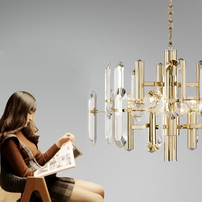 Postmodern luxury K9 crystal chandelier home decoration bedroom living dining room droplight 8-10 head pendant lights