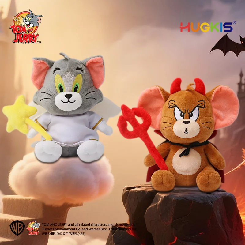 

Genuine HUGKIS Tom and Jerry Plush Doll 13cm Cute Cartoon Stuffed Toy Classic Movie Collectible Fans Home Decoration Gifts