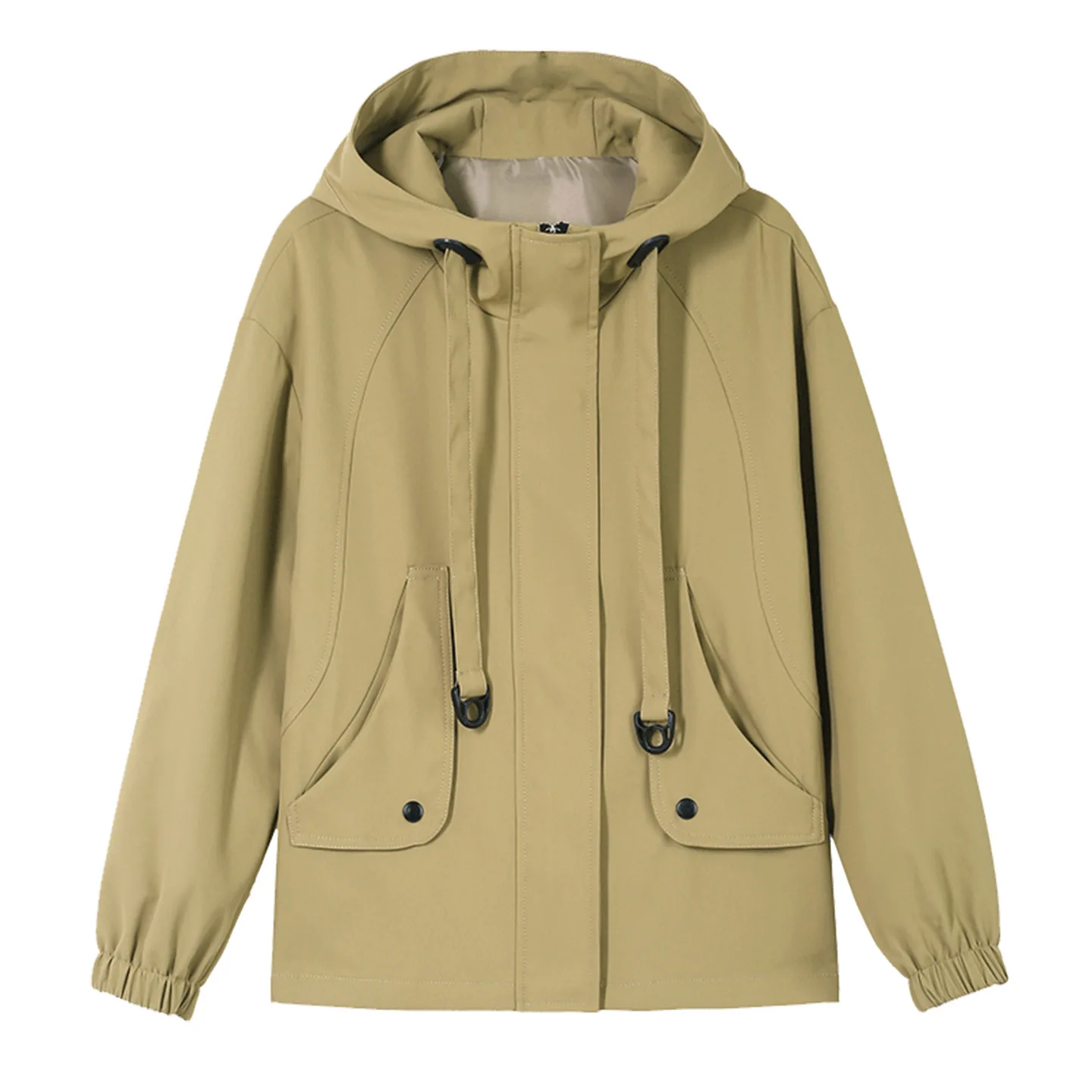 Trench corto da donna Giacca primavera autunno 2025 Nuova giacca corta con cappuccio allentata Top casual femminile Cappotto basic Casaco Feminino