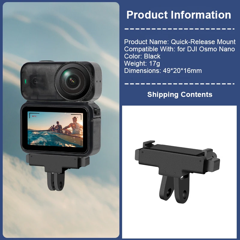 

Magnetic Camera Mounting Base with 1/4Inch Screw Hole Quick Release Foldable Extension Mount for DJI osmo nano Camera