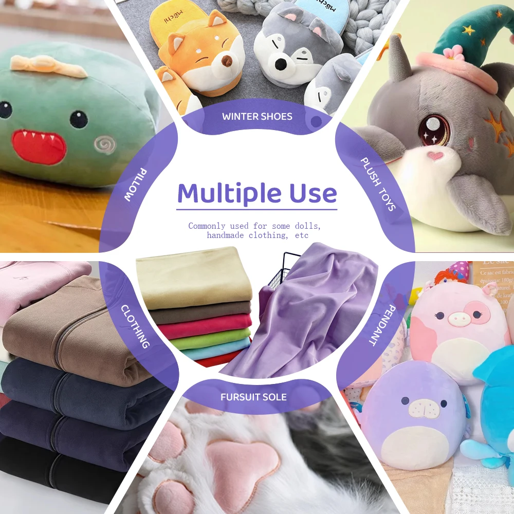 Stretch Plush Fabric, 40 Colors for DIY Sewing