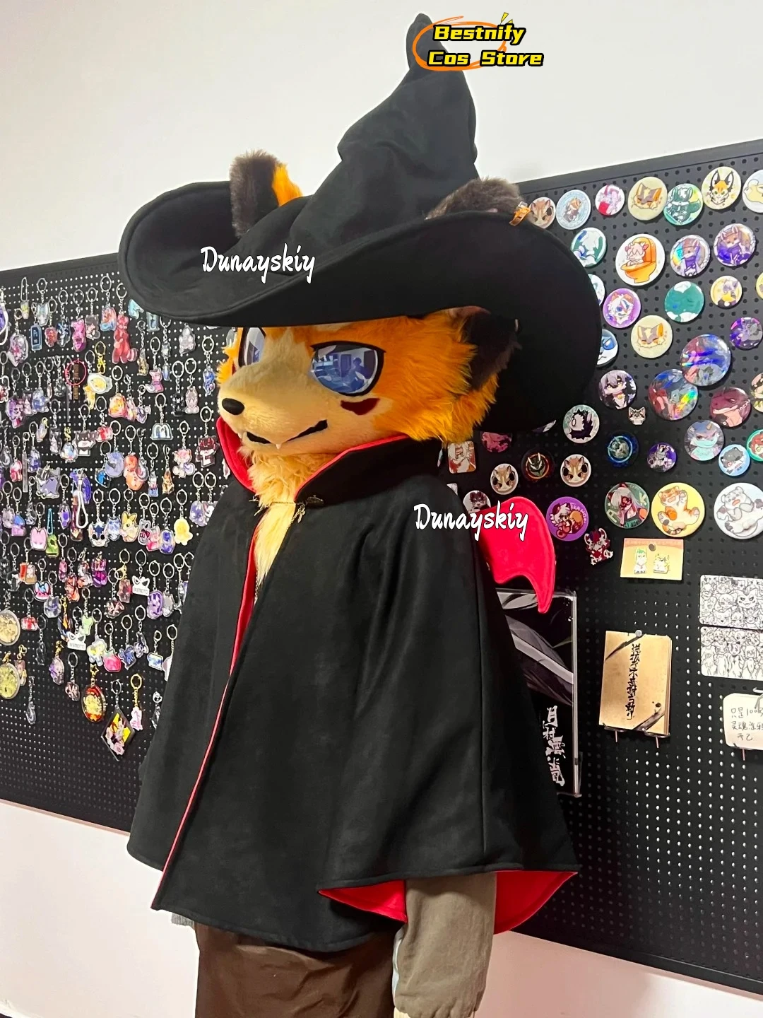 

Anime Kemono Cosplay Wizard Furry Furrsuit Costume{Bestnify Cos}Magic Cloak Hat Uniform Halloween Disguise Kemono Accessories