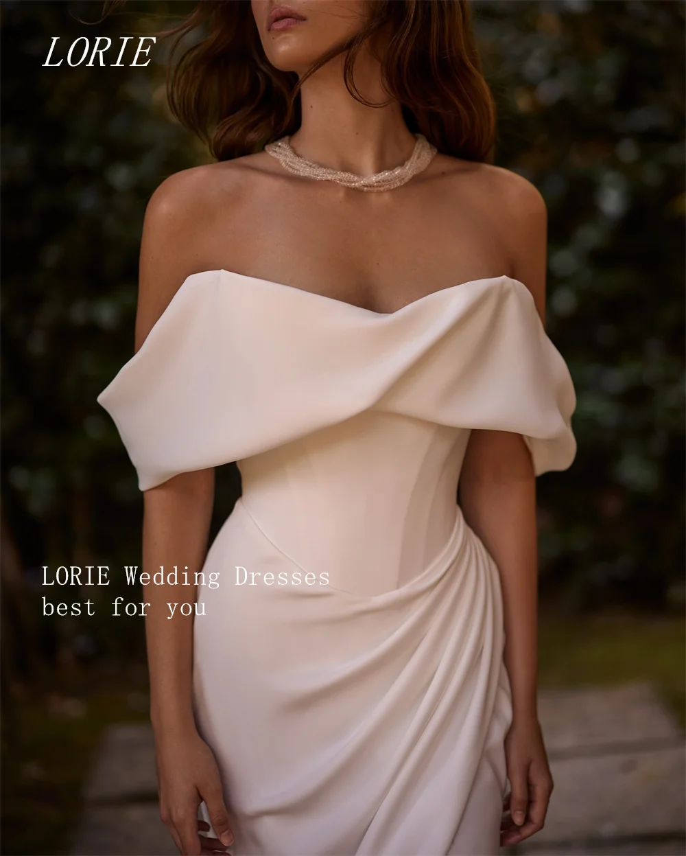 

LORIE Luxury Fold Mermaid Wedding Dress Side Silt Sweetheart Bridal Dresses Off The Shoulder Wedding Gown Customized 2026
