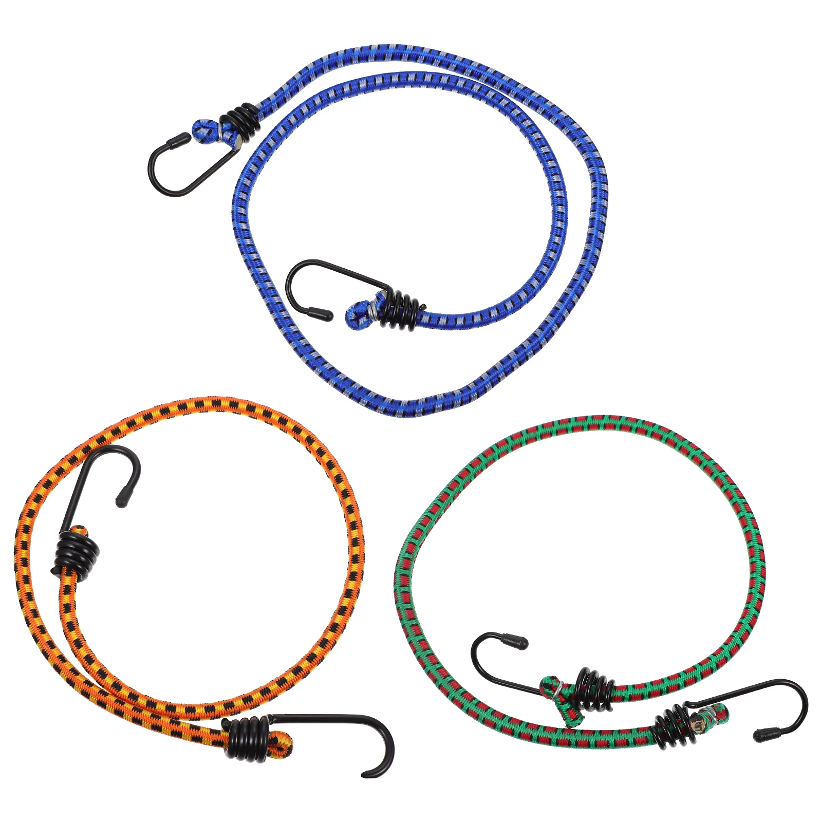 

3 Pcs 60cm 80cm 118cm Elastic Cargo Bungee Cord Hooks Luggage Straps Motorcycle Trunk Binding Belt Tensioner Rope