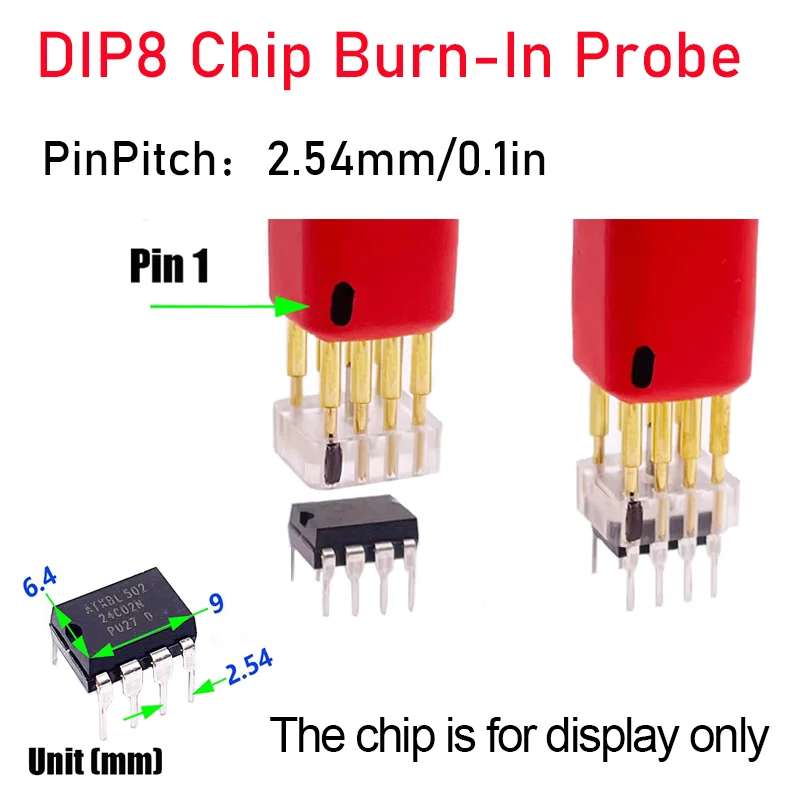 2026 New DIP8 Programming Pogo Pin Probe 2.54mm Pitch For CH341A TL866 RT809F SPI EEPROM BIOS Chip Burn Without Desoldering