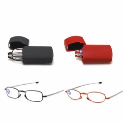 Fashionable Folding Reading Glasses With Lighter Case Anti-blue Light Telescopic Legs Glasses For Men And Women Elderly