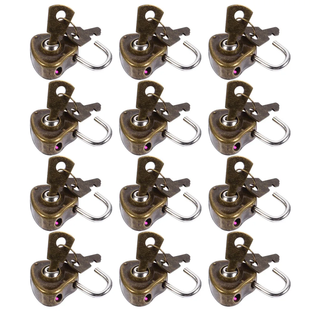 

25pcs Shaped Padlocks Zinc Alloy Durable Retro Love Locks for Luggage Wallet Couples Wish Heart Lock With Key Scenic Spots