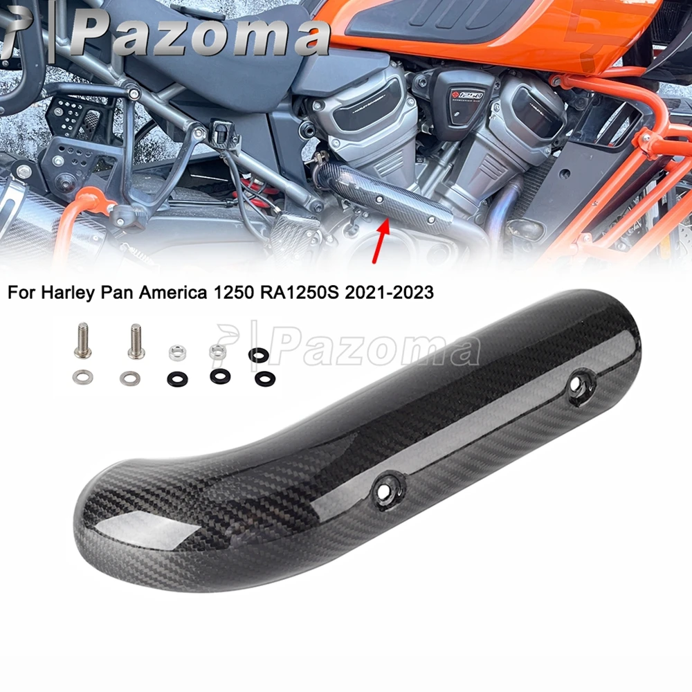 Motorcycle Carbon Fiber Exhaust Pipe Heat Shield For Harley Pan America 1250 RA1250S Muffler Guard Anti-scalding Cover 2021-2024