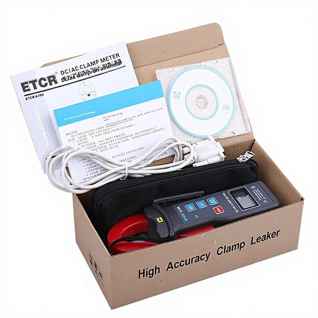 2-Pole AC DC 0.0A-1000A LCD Ammeter Tester Data Hold Storage for Railway Automotive ETCR6100  High Accuracy Digital Clamp Meter