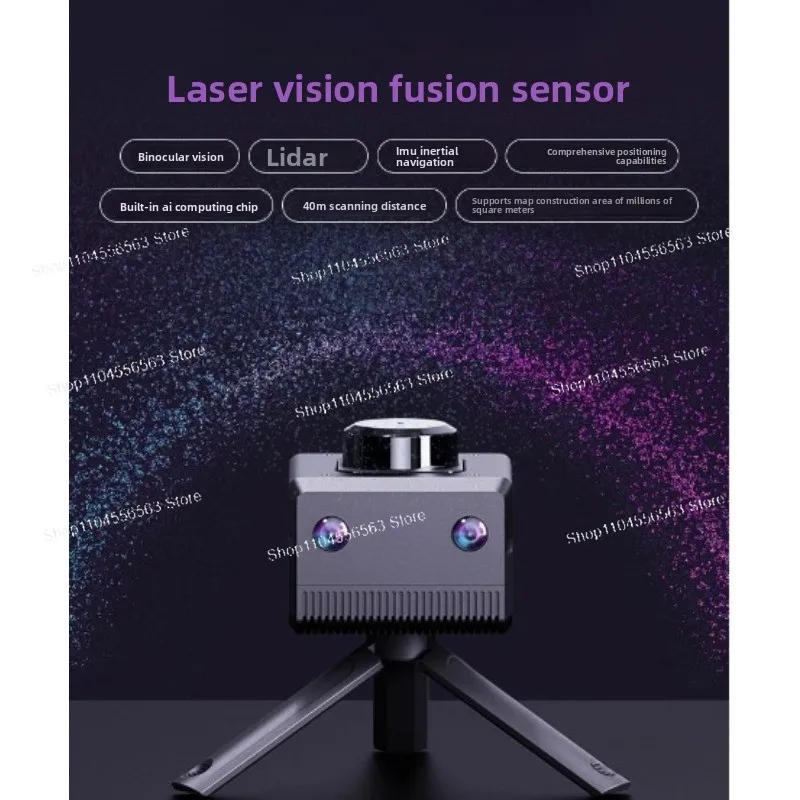 Ready-to-Use All-in-One SLAM Positioning & Mapping Sensor - Integrates LiDAR, Binocular Vision, IMU & AI Deep Learning