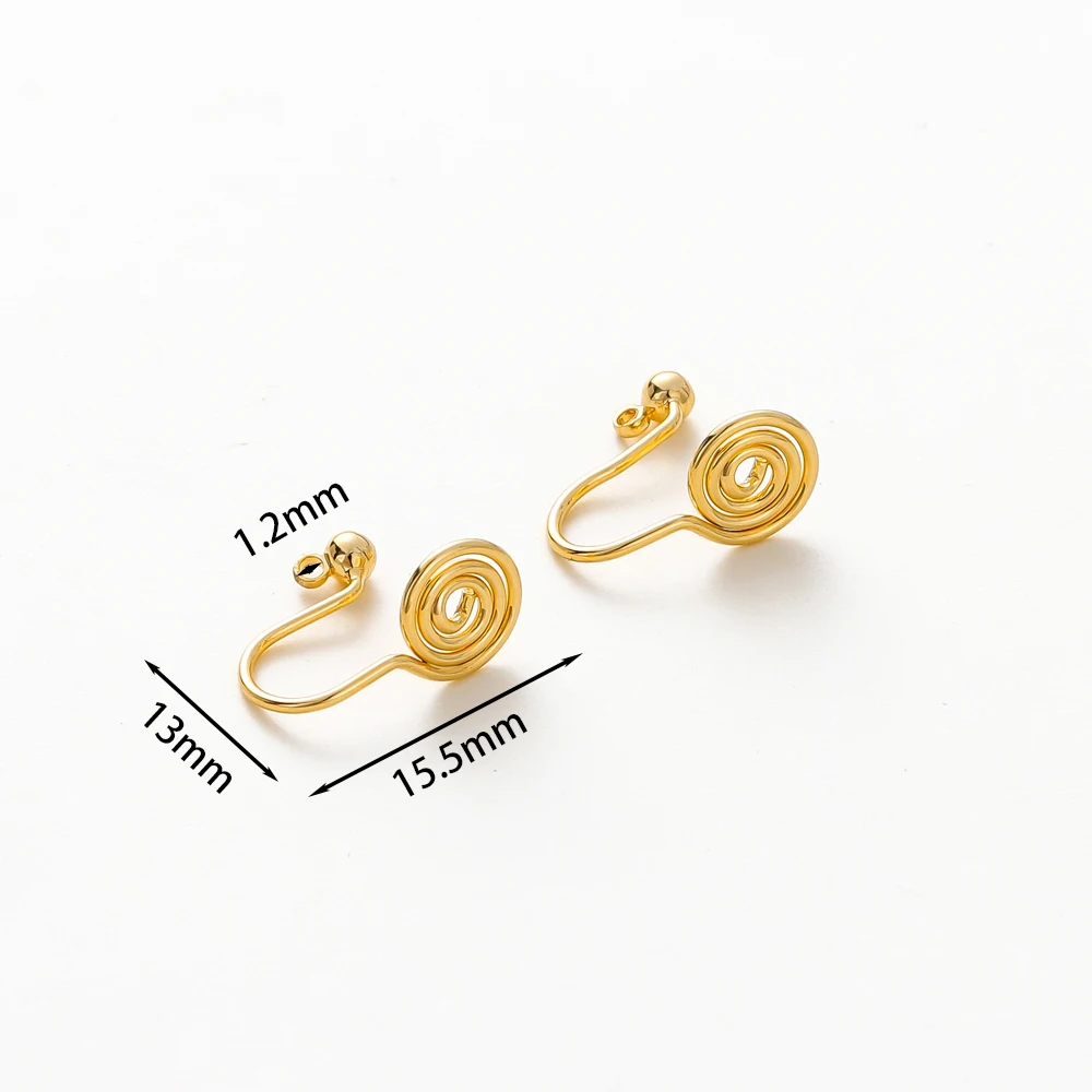 金メッキ真鍮蚊コイルビーズ,14 k,18k,ネックレスペンダント,イヤリング,ジュエリー作りアクセサリー,ロットあたり10個