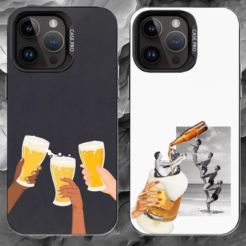 

A-Abstract B-beer P-painting Phone Case For iPhone 17 16 15 14 13 12 11 Pro Max Plus Silver Matte Black Cover