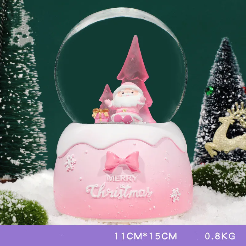 Ever Bright Christmas Music Box with Modern Design Hot Sale Santa Crystal Glass Ball