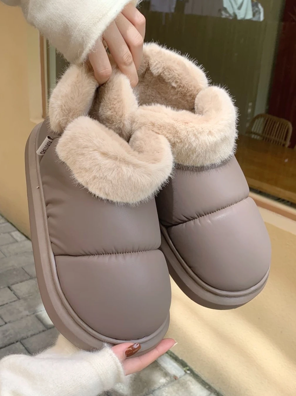 

Мужские зимние модные сапоги-дутики, теплые, утолщенные, водонепроницаемые, хлопковые, парные, с круглым носком, на плоской подошве