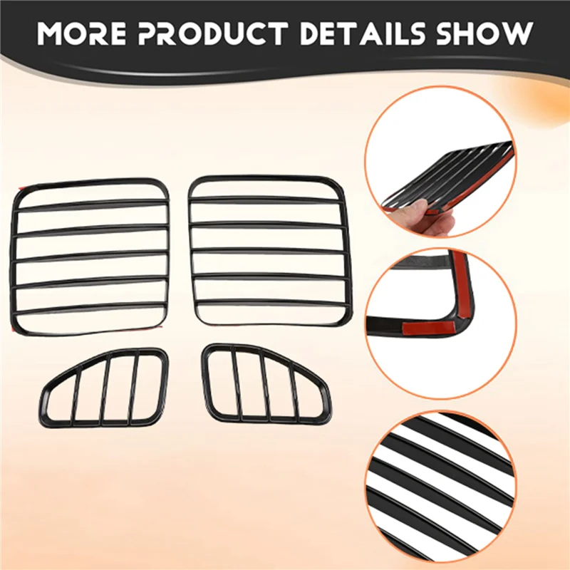 A45F-cubiertas de lámpara de luz trasera persianas ABS protector de luz trasera para Jeep Renegade 2016 2017 2018 2019 2020 2021, negro