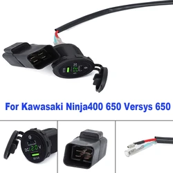 새로운 도착 오토바이 카메라 핸드폰 유형 C Kawasaki Versys 650 Ninja 400 650 용 릴레이가있는 단일 듀얼 USB 고속 충전기