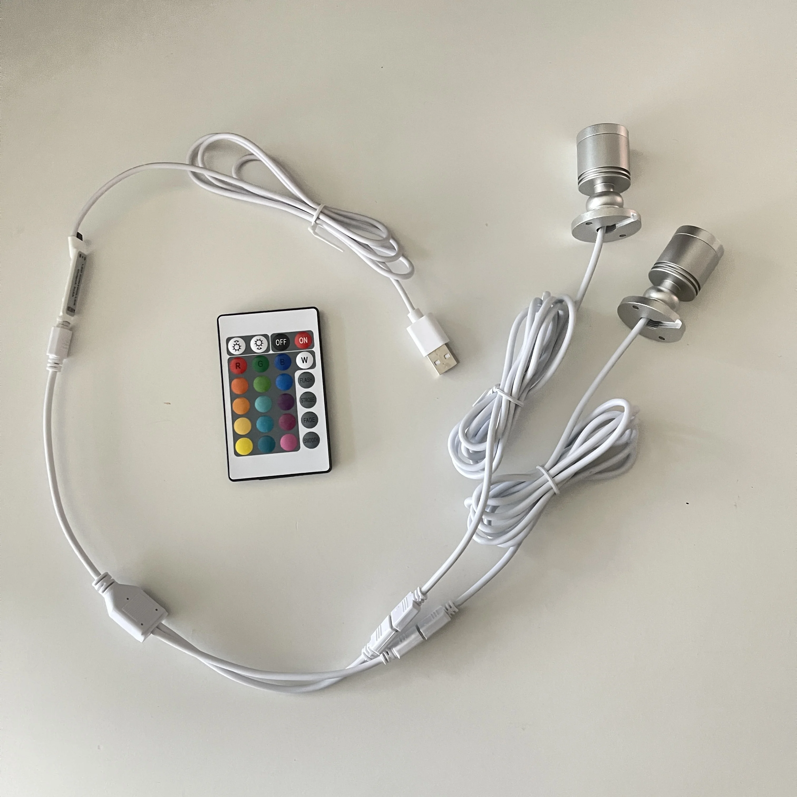 etrnLED RGB Led الأضواء USB 5 فولت عكس الضوء اللون سقف صغير بقعة 1 واط 3 واط عرض خزانة غرفة ديكور التحكم عن بعد ضوء مجموعات