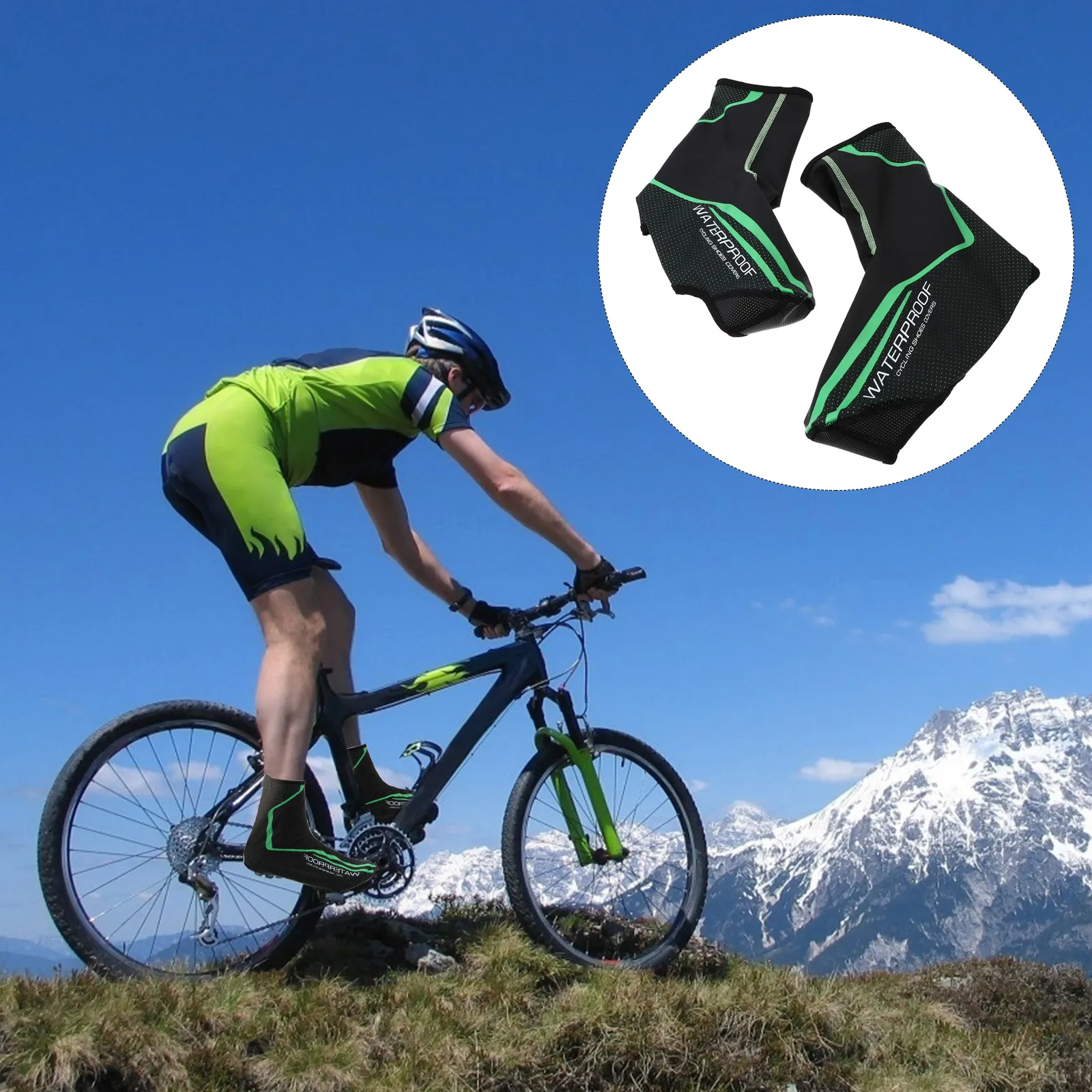 

Winter Warm Shoe Cover Waterproof Bike Overshoes Headgear Pu Cycling Windproof Covers