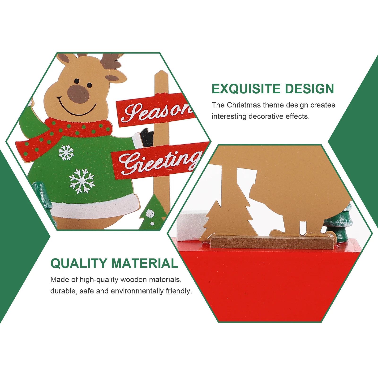 

1Pcs Wooden Christmas Calendar Deer Shape Festive Decoration for Desk Bedroom Living Room Xmas Daily Calendar Decor Item