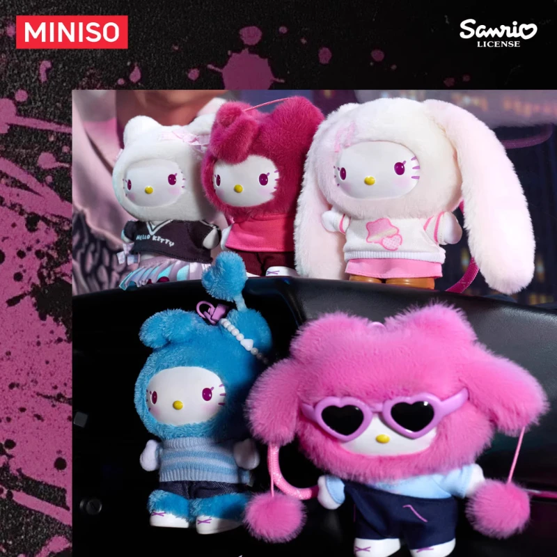 MINISO Sanrio персонажи Hello Kitty попстар серии слепая коробка виниловое лицо плюшевая кукла кулон брелок Рождественский подарок