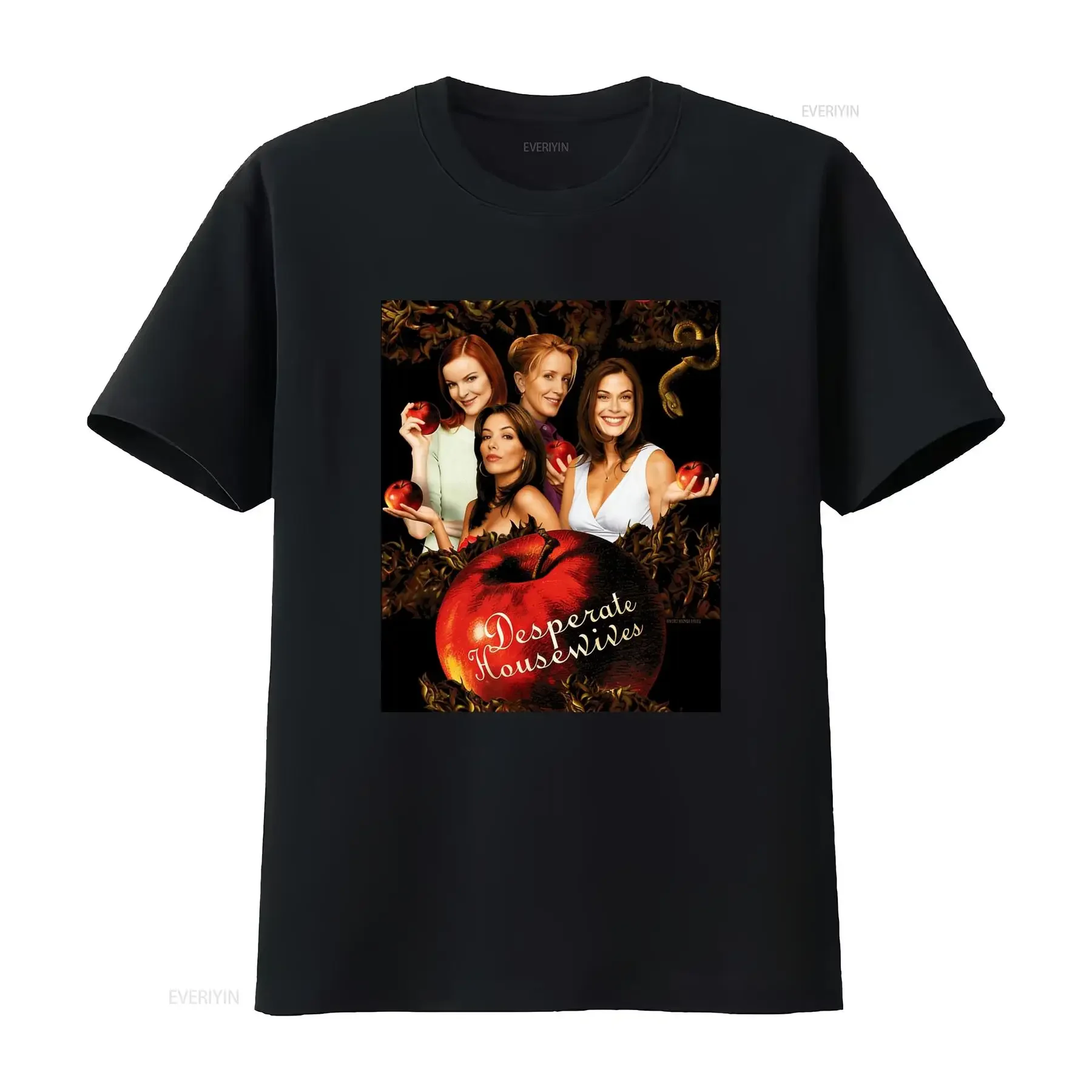 Maglietta da donna con logo Desperate Housewives Girocollo casual tessuto leggermente elasticizzato vestibilità vintage Washed