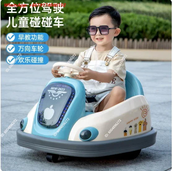 Children's electric bumper car can seat people with remote control four-wheel car
