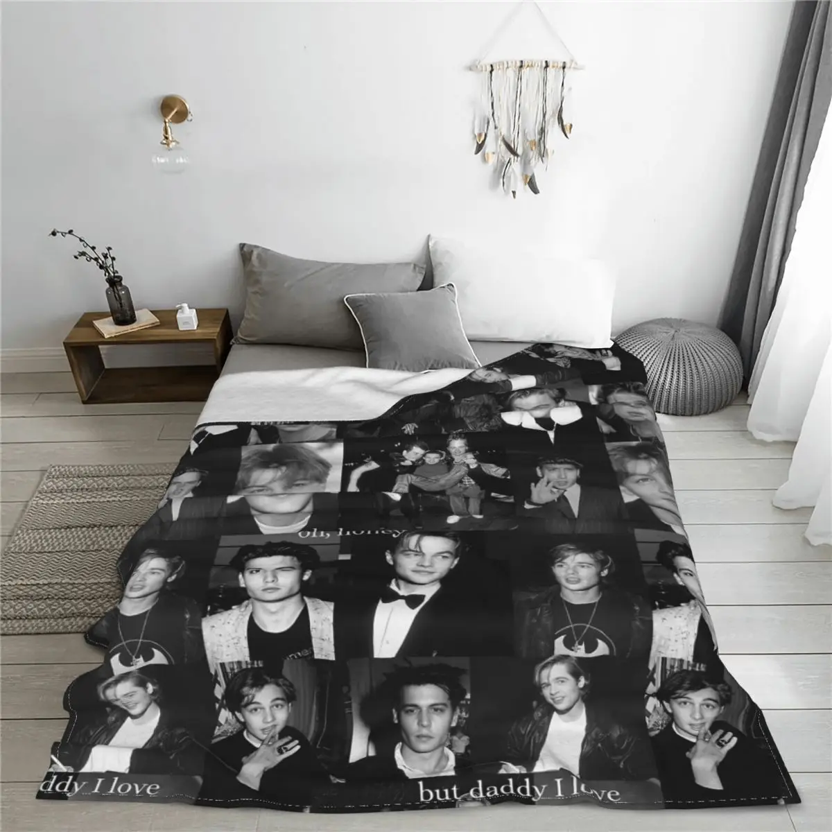 Leonardo DiCaprio, Johnny Depp And Brad Pitt Bed Blanket Bed Covers Luxury Blanket Flannel Blanket Air conditioning blanket