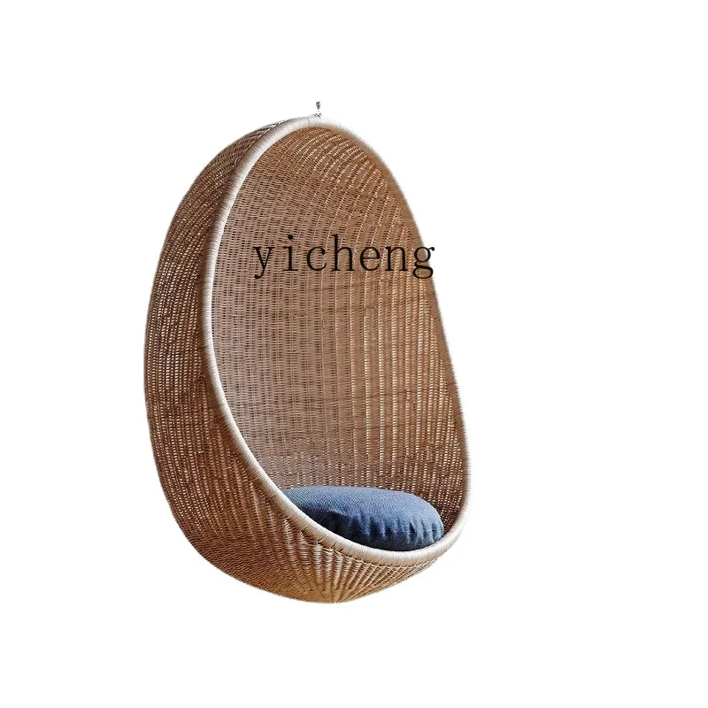 ZL Nordic Rattan Hanging Chair Indoor Single Swing Bedroom Balcony Woven Hanging Chair Leisure Rattan Chair