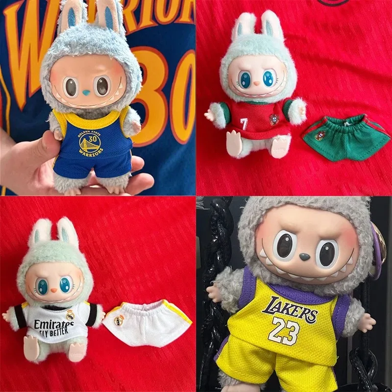 15 17cm For Lbubu Doll Football Basketball Team Outifit Clothing T- Shirt Shorts Pants Size 10 30 Ropa Clothes Set Accessories