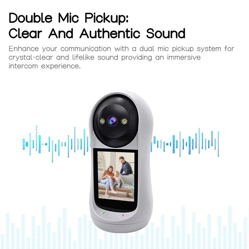 APPLIA-2.8 Inch Wifi Vedio Baby Monitor 8MP Surveillance IP Camera IPS Screen Sound Detection HD Smart Home PTZ Cam EU PLUG