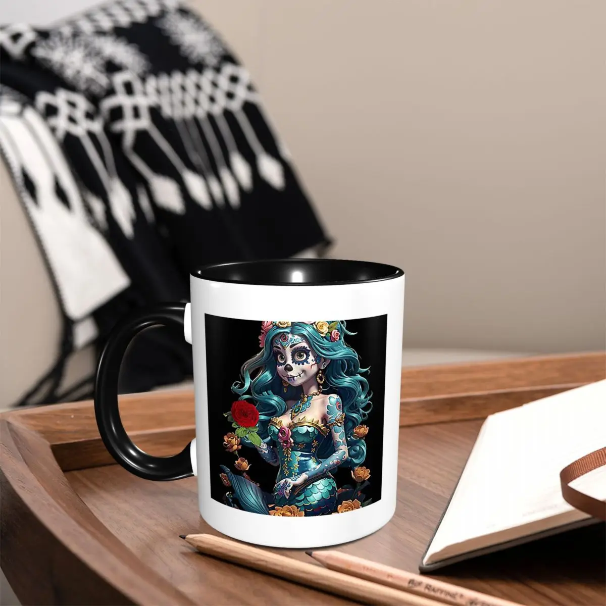 Mexican Catrina Girl Day Of The Dead Mug Funny Ceramic Coffee Cups Tea Mugs Milk Cup Drinkware Gift for Friends