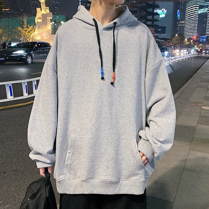 2022 Newm Men Soild Color Hoodies Men Fashion Hooded Sweatshirt Casual Streetwear  Loose Hip Hop Hoodie Male Hoody Sweatshirts