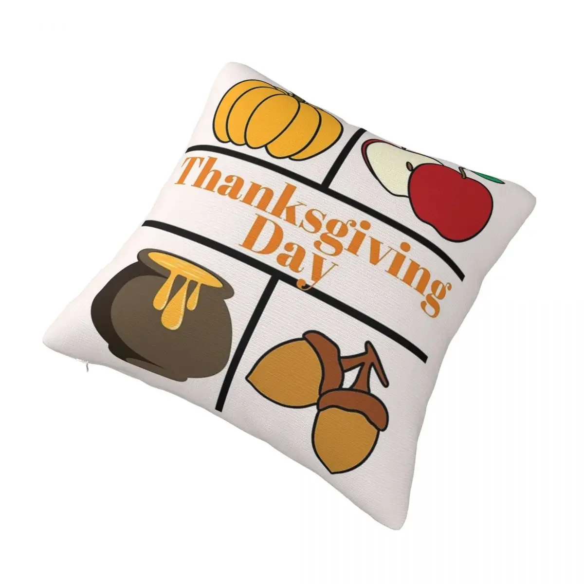 

Thanksgiving Day 2023 Square Pillowcase Polyester Pillow Cover Velvet Cushion Zip Decorative Comfort Throw Pillow For Home Sofa