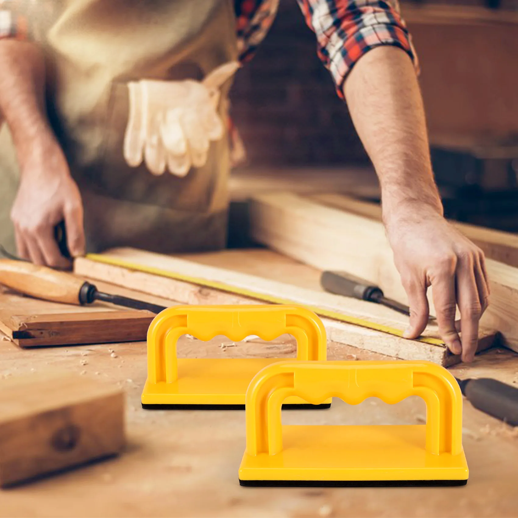 2Pcs Wood Cutting Push Up Stick Block Table Parts Handle For Cutting On Jointer, Table Saw-A21R