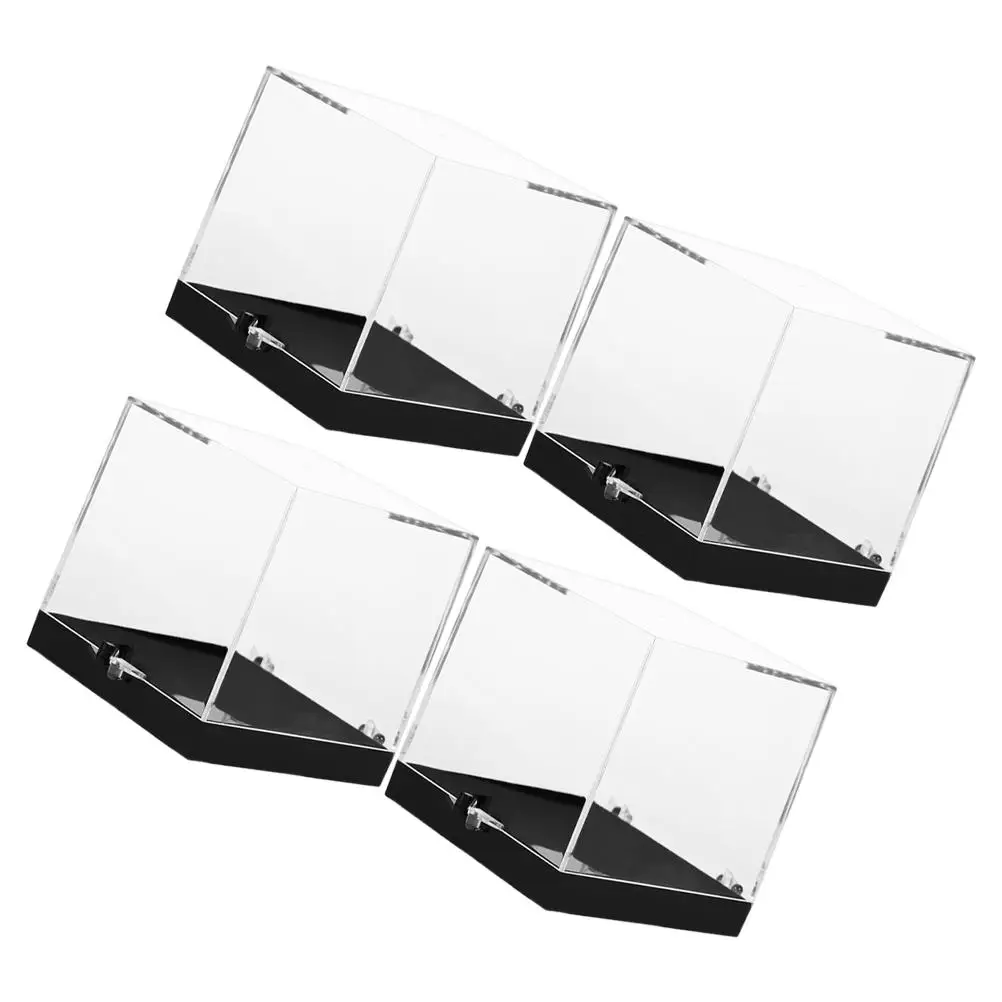 

4pcs Rock Storage Display Box Mineral Specimen Container Plastic Clear Case Gemstone Collection Teaching Aids Sample