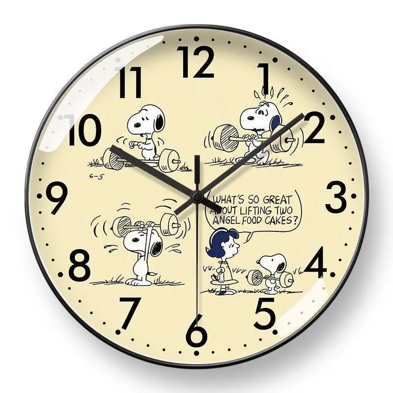 Snoopy Cartoon Wall Clock Around The Anime Home Living Room Dining Room Room Learning Wall Hanging Quartz Clock
