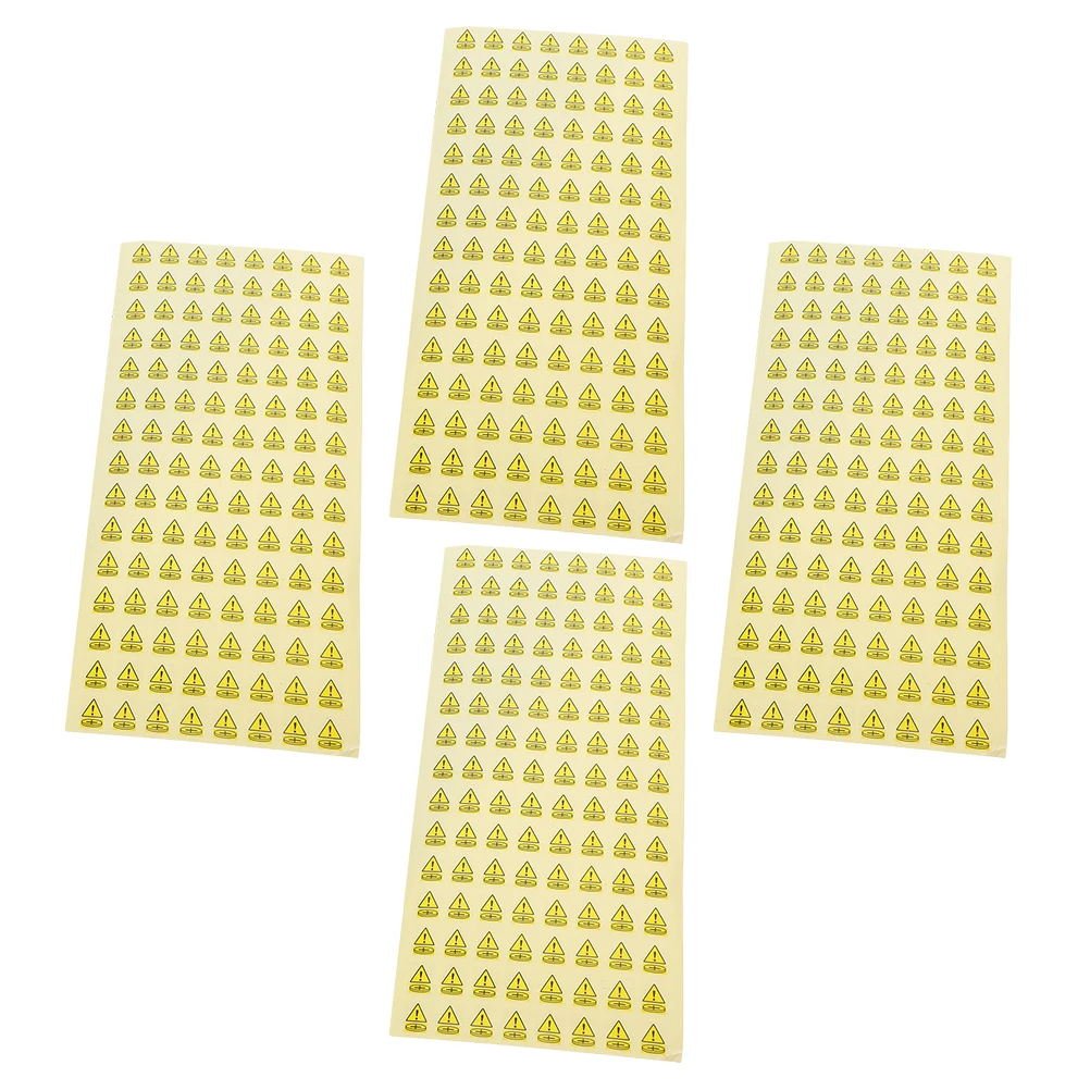

500pcs Warning Labels Caution Signs Sticker Yellow Copper Plate Child Safety Adhesive Decals For Various Types