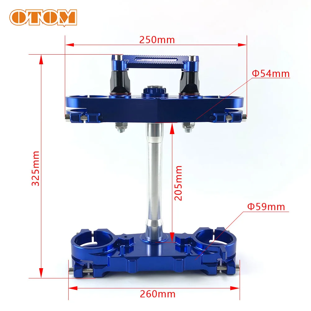 OTOM Motorcycle Upper Lower Triple Tree Clamps Steering Stem Handlebar Riser Mount Clamp CNC Aluminum For YAMAHA YZ250F 18-20