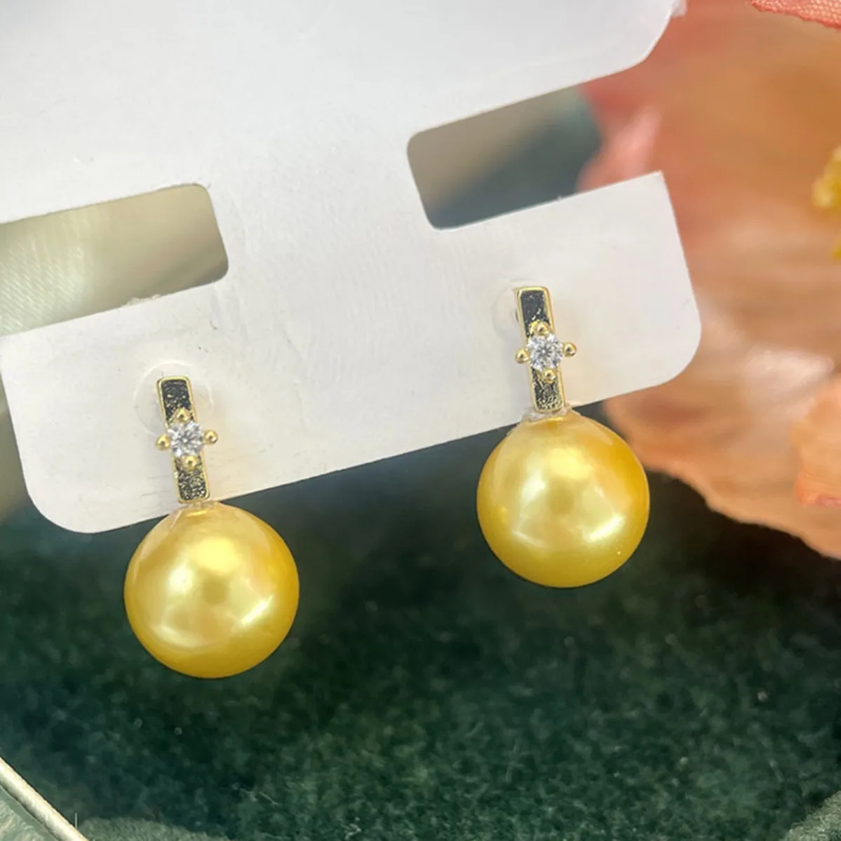 Brass Gold Plated CZ Blank Setting S925 Silver Needle Women DIY Pearl Stud Earring Accessories Simple Fashion Versatile