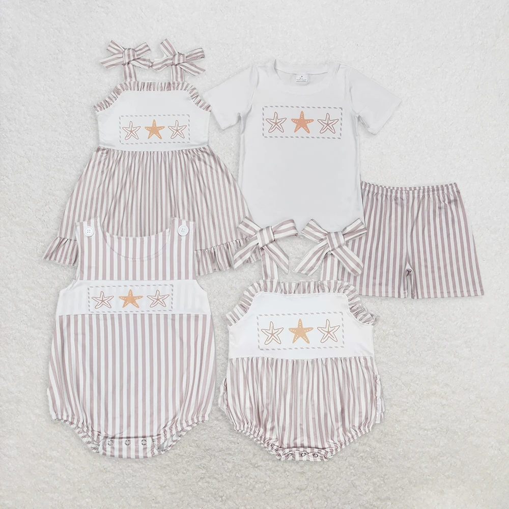 

BSSO0826 Wholesale Summer kids clothes boys Short Sleeve Shorts Sets Boutique baby rompers girls dresses baby girl clothes sets