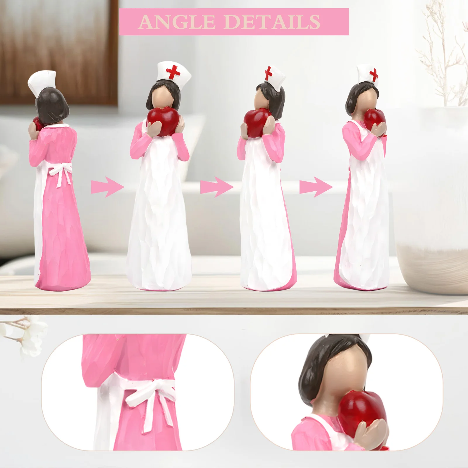 ممرضة رعاية - زخرفة راتنجية، أعطها إلى محبيك، ديكور سطح المكتب المنزلي، هدايا الاحتفال، هدايا عيد الميلاد، الحرف اليدوية، عيد الميلاد #3