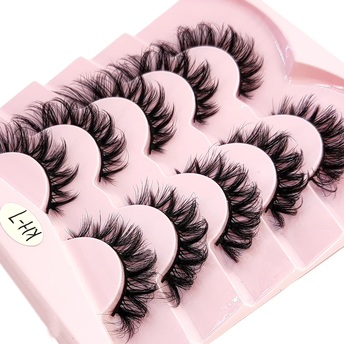 新しい 5/7 ペアのナチュラルロング 3D 人工ミンクつけまつげつけまつげメイクアップミンクまつげエクステまつげショート